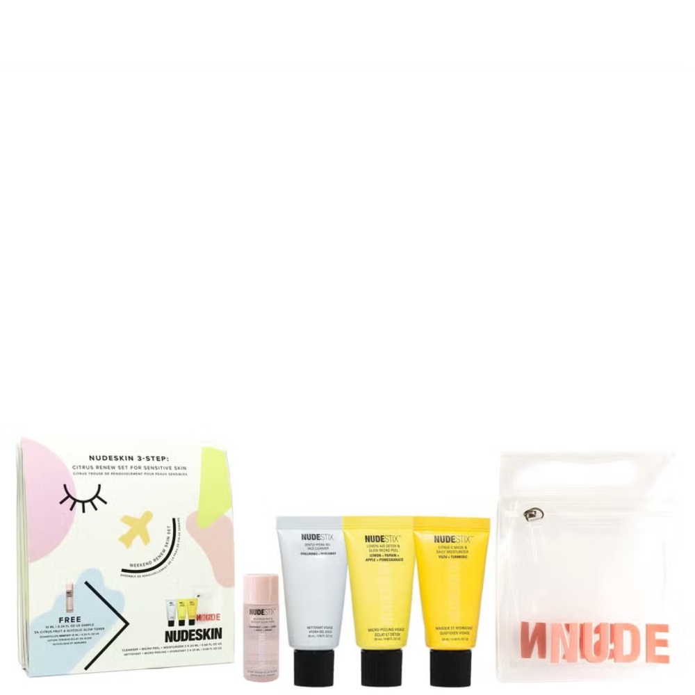 Brand New NUDESTIX 3-Step: Citrus Renew Skin Set Travel Size